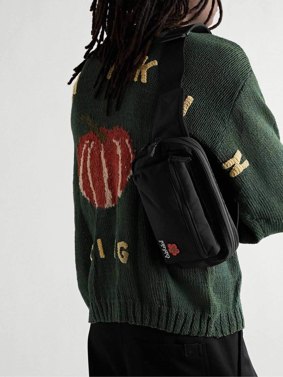 KENZO Crest Appliquéd LogoEmbroidered Canvas Belt Bag Kenzo