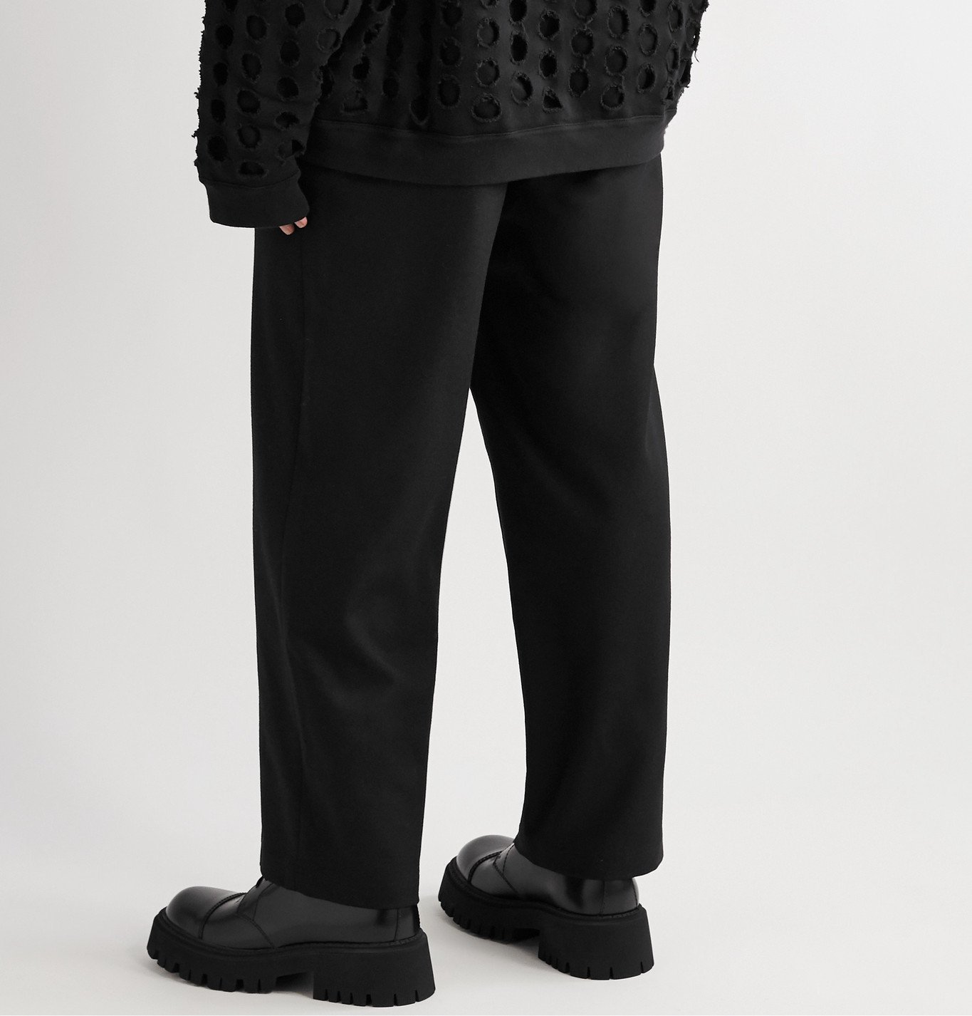 Maison Margiela - Virgin Wool-Flannel Drawstring Trousers - Black 