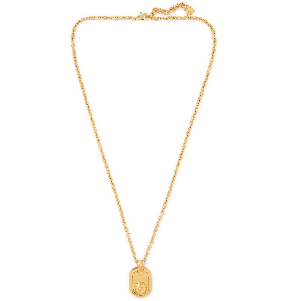 Versace - Logo-Detailed Gold-Tone Necklace - Gold Versace