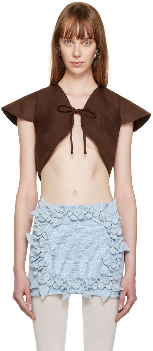 FIDAN NOVRUZOVA Brown Cropped Vest