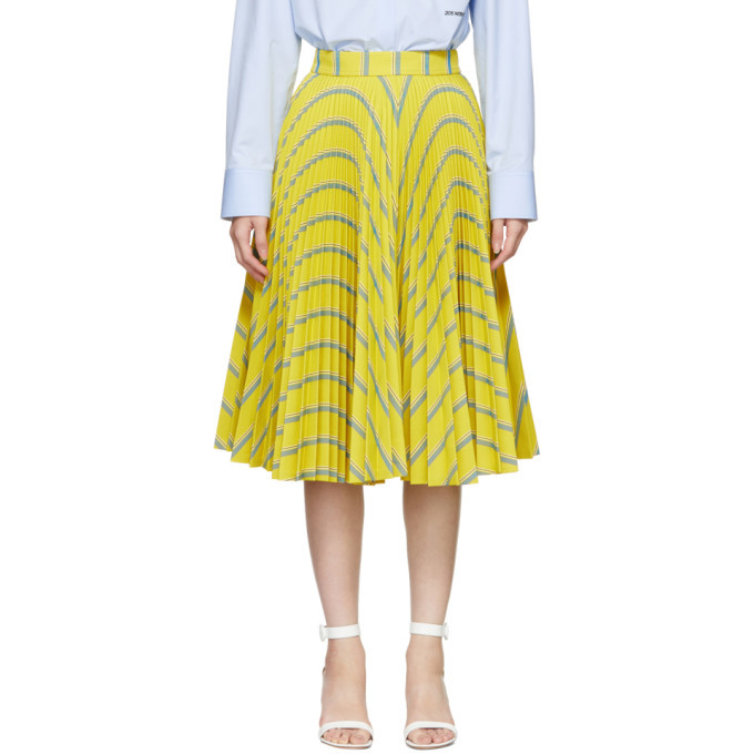 Calvin Klein 205W39NYC Yellow Soleil Pleated Skirt Calvin Klein 205W39NYC