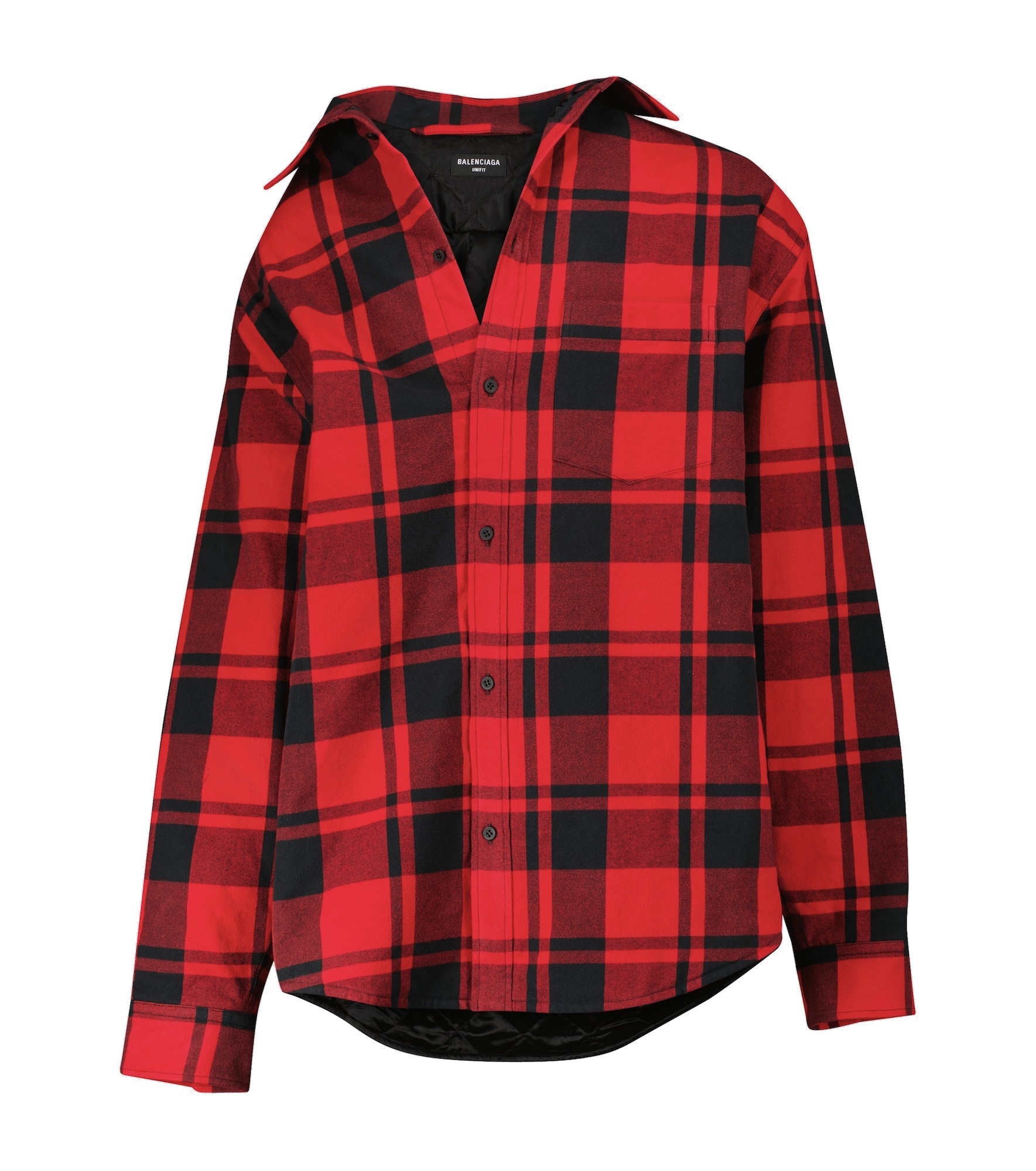 Balenciaga - Off-shoulder checked shirt Balenciaga