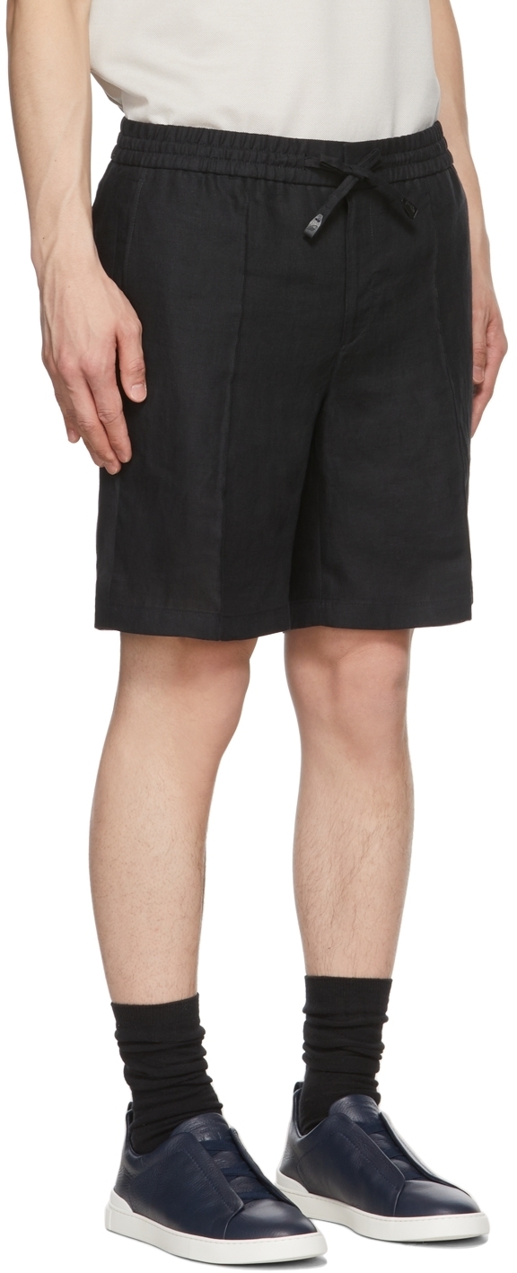 Brioni Black Linen Shorts Brioni