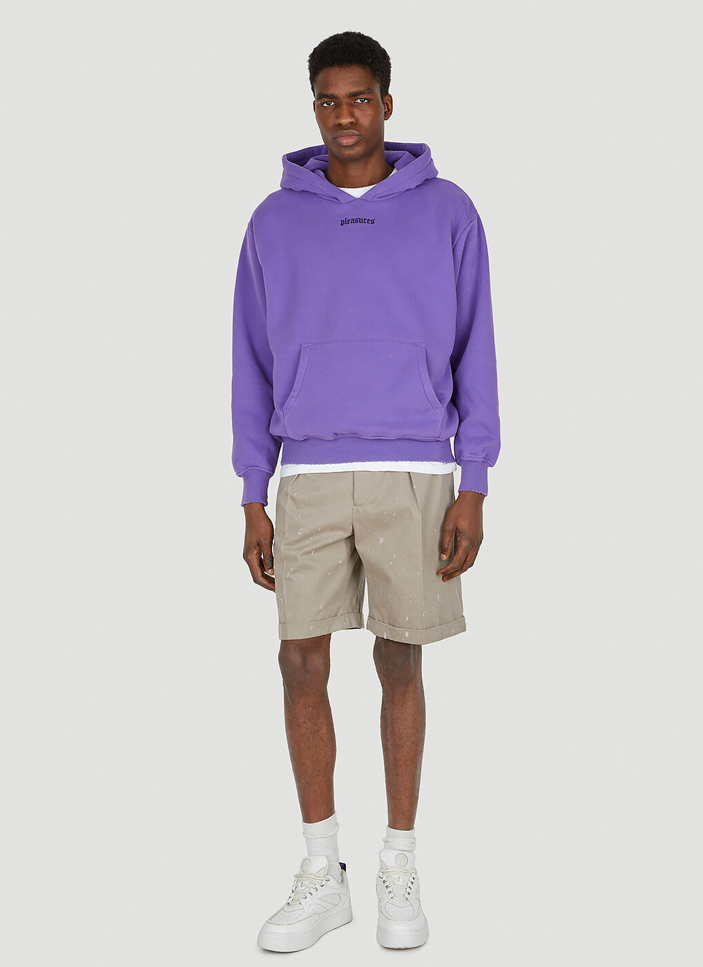 Logo Embroidery Hooded Sweatshirt in Purple PLEASURES