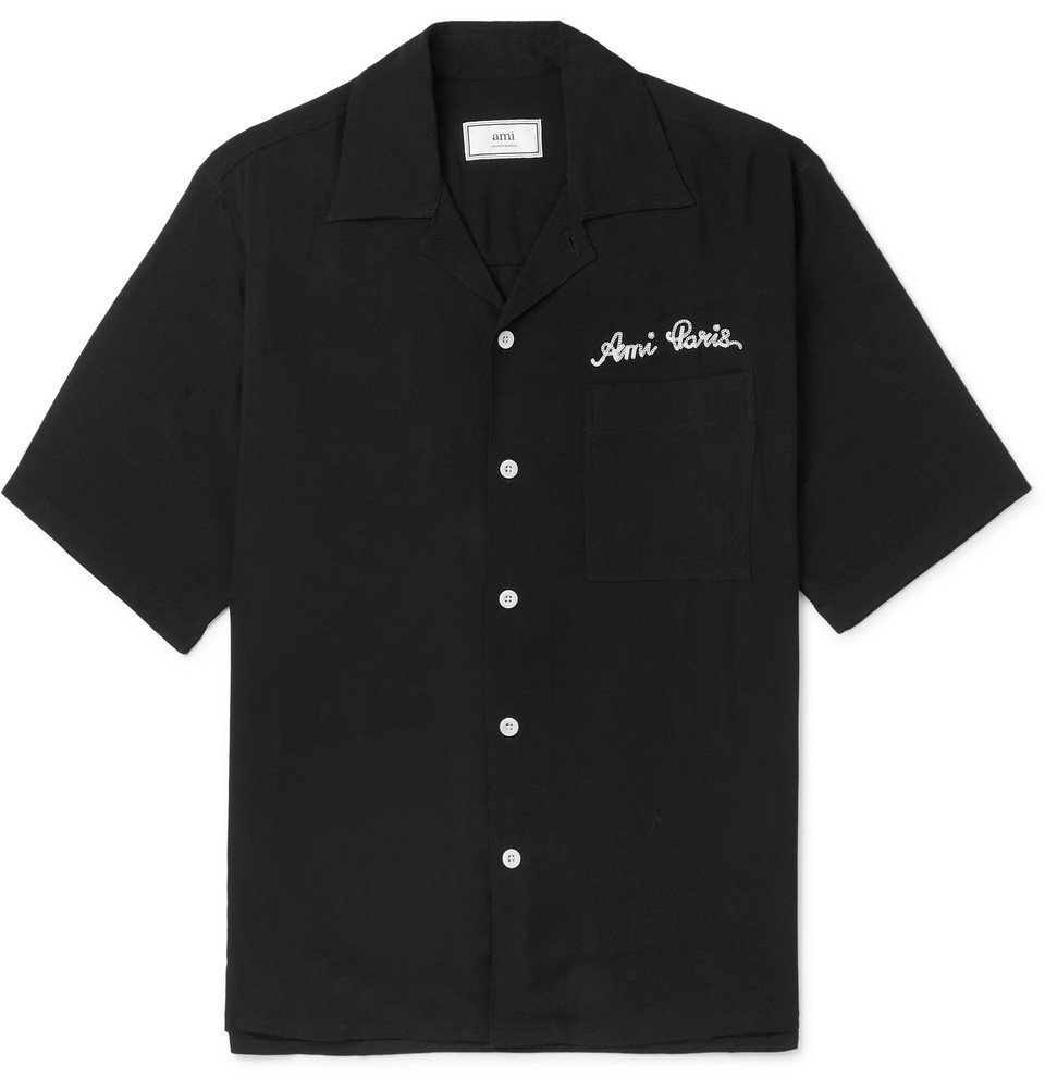 AMI - Camp-Collar Logo-Embroidered 