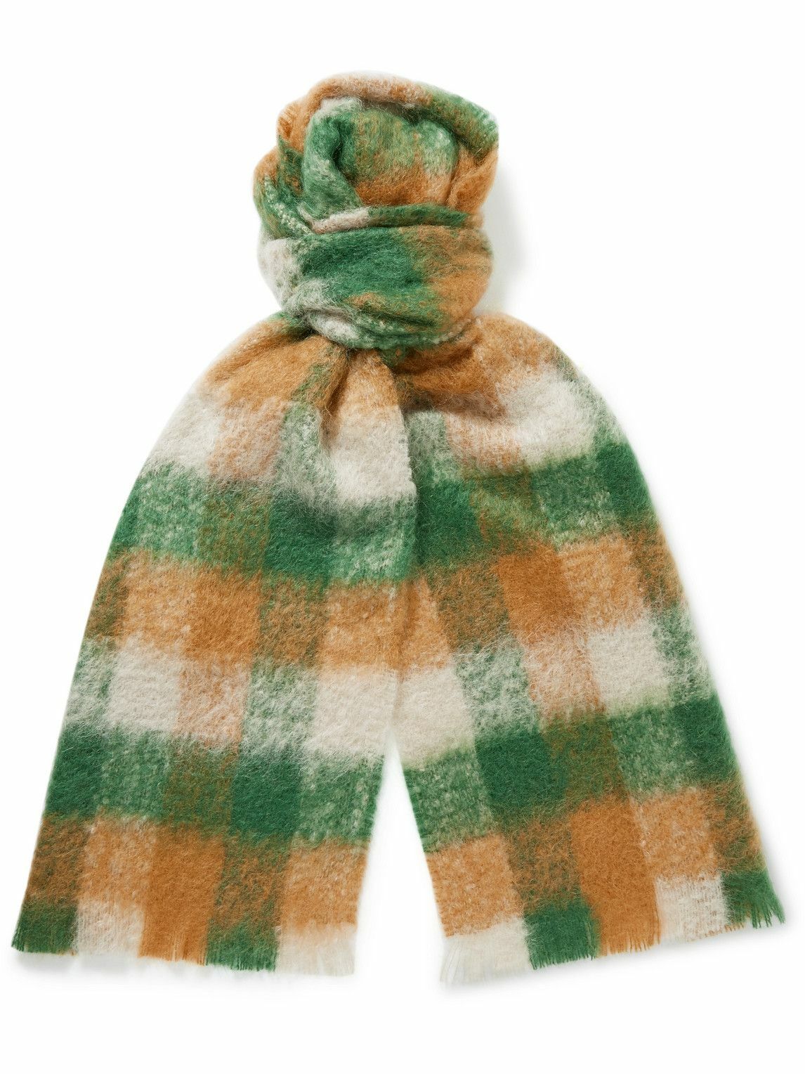 Photo: Piacenza Cashmere - Checked Mohair-Blend Scarf
