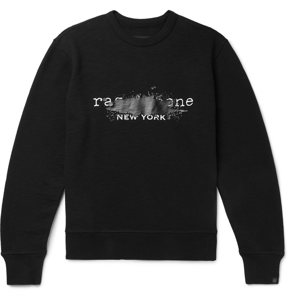 rag & bone - Logo-Print Mélange Loopback Cotton-Jersey Sweatshirt ...