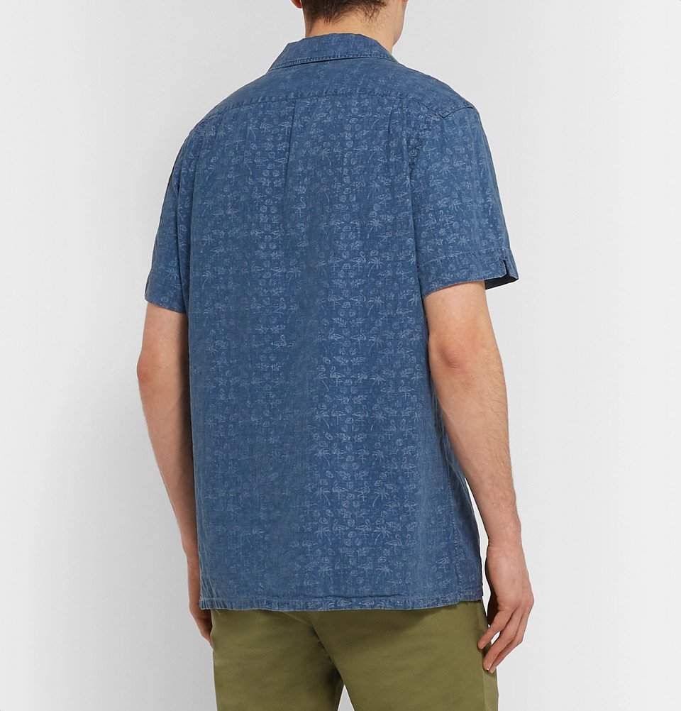 Polo Ralph Lauren - Camp-Collar Overdyed Printed Linen Shirt - Navy ...