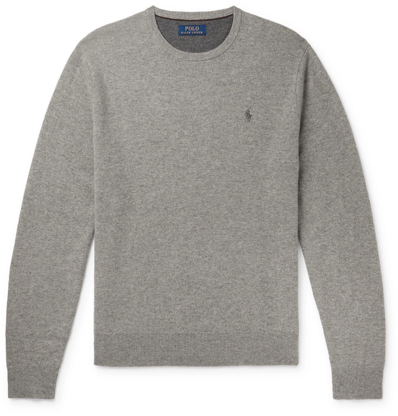 Polo Ralph Lauren - Logo-Embroidered Melangé Wool Sweater - Gray Polo ...