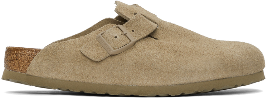 Birkenstock Tan Suede Soft Footbed Boston Loafers Birkenstock