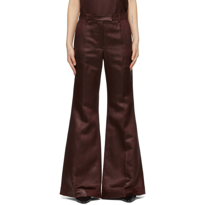 Joseph Burgundy Linen Tana Trousers Joseph
