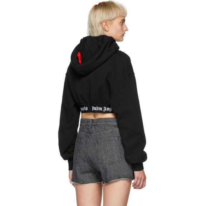 palm angels crop top moletom com capuz