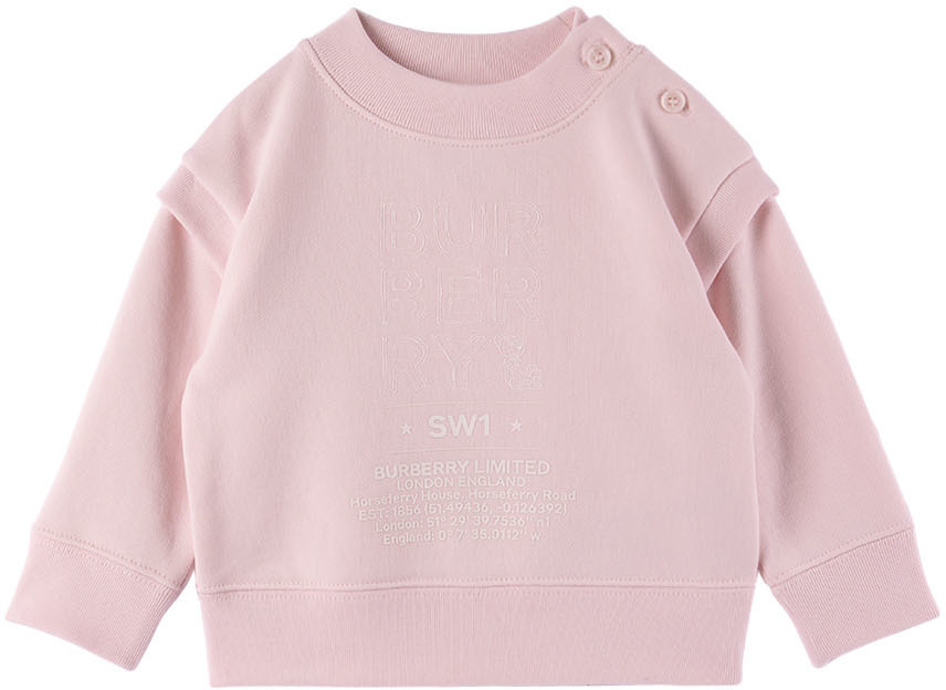 Photo: Burberry Baby Pink Logo Sketch Print Sweatshirt