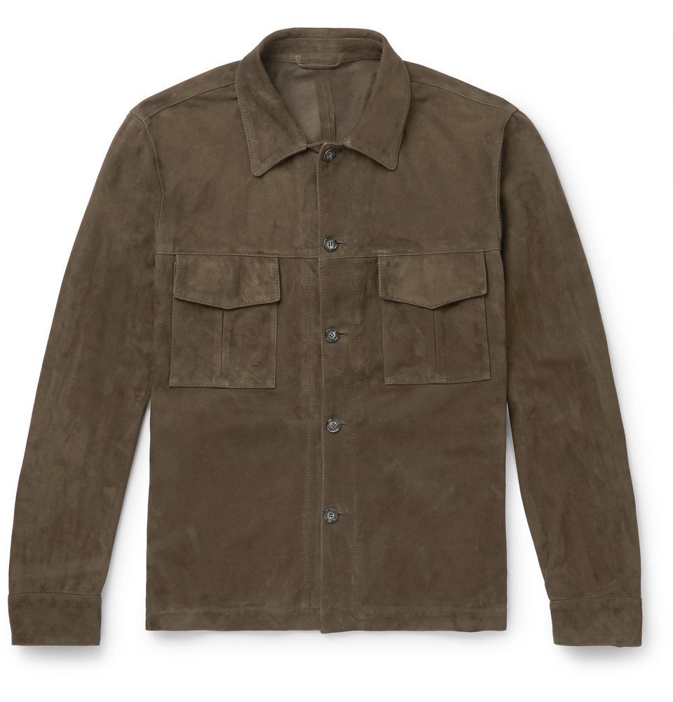 Kingsman - Slim-Fit Unlined Suede Jacket - Green Kingsman