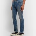 Skinny-Fit Snap-Detailed Denim Jeans 