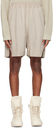 Rick Owens Off-White Drawstring Suede Shorts