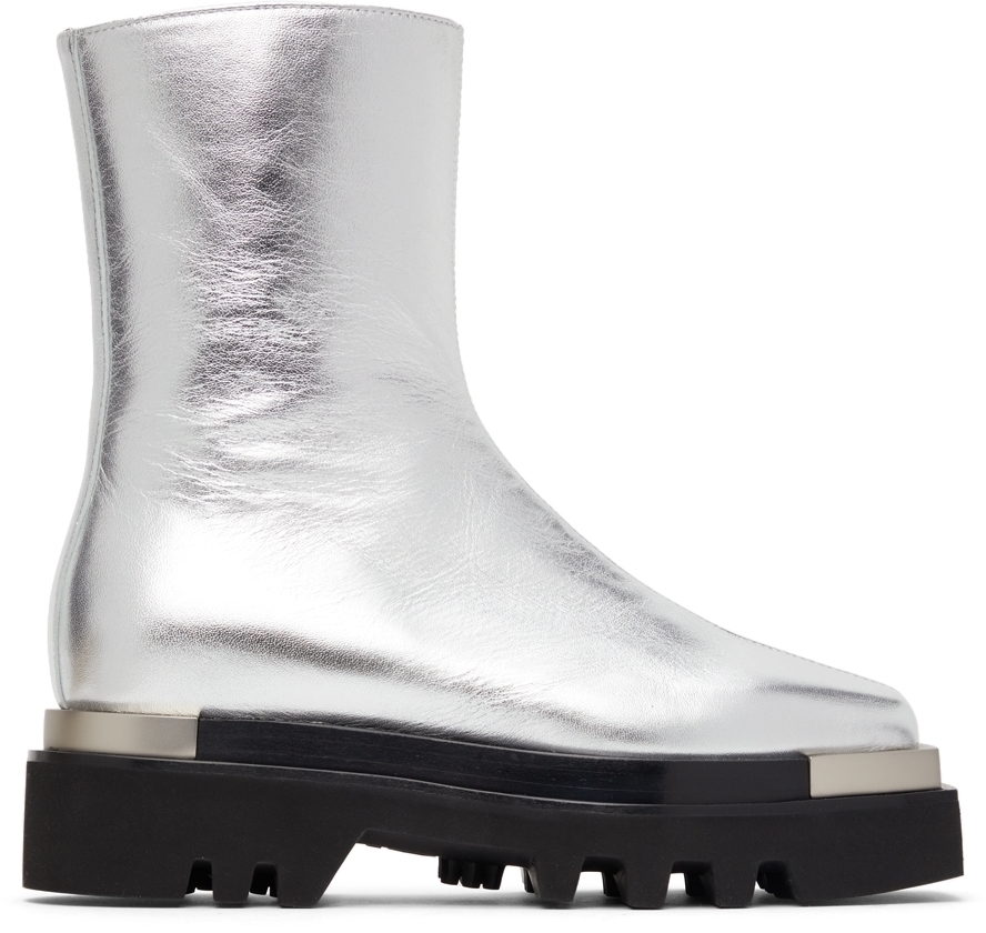 Peter Do Silver Metal Tip Combat Boots Peter Do