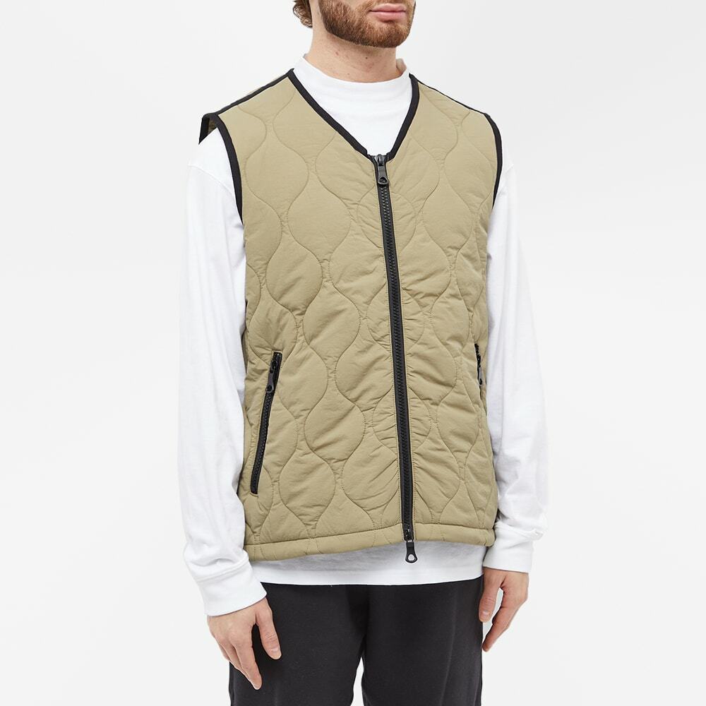 MKI Men's Quilted Liner Vest in Khaki MKI Miyuki-Zoku