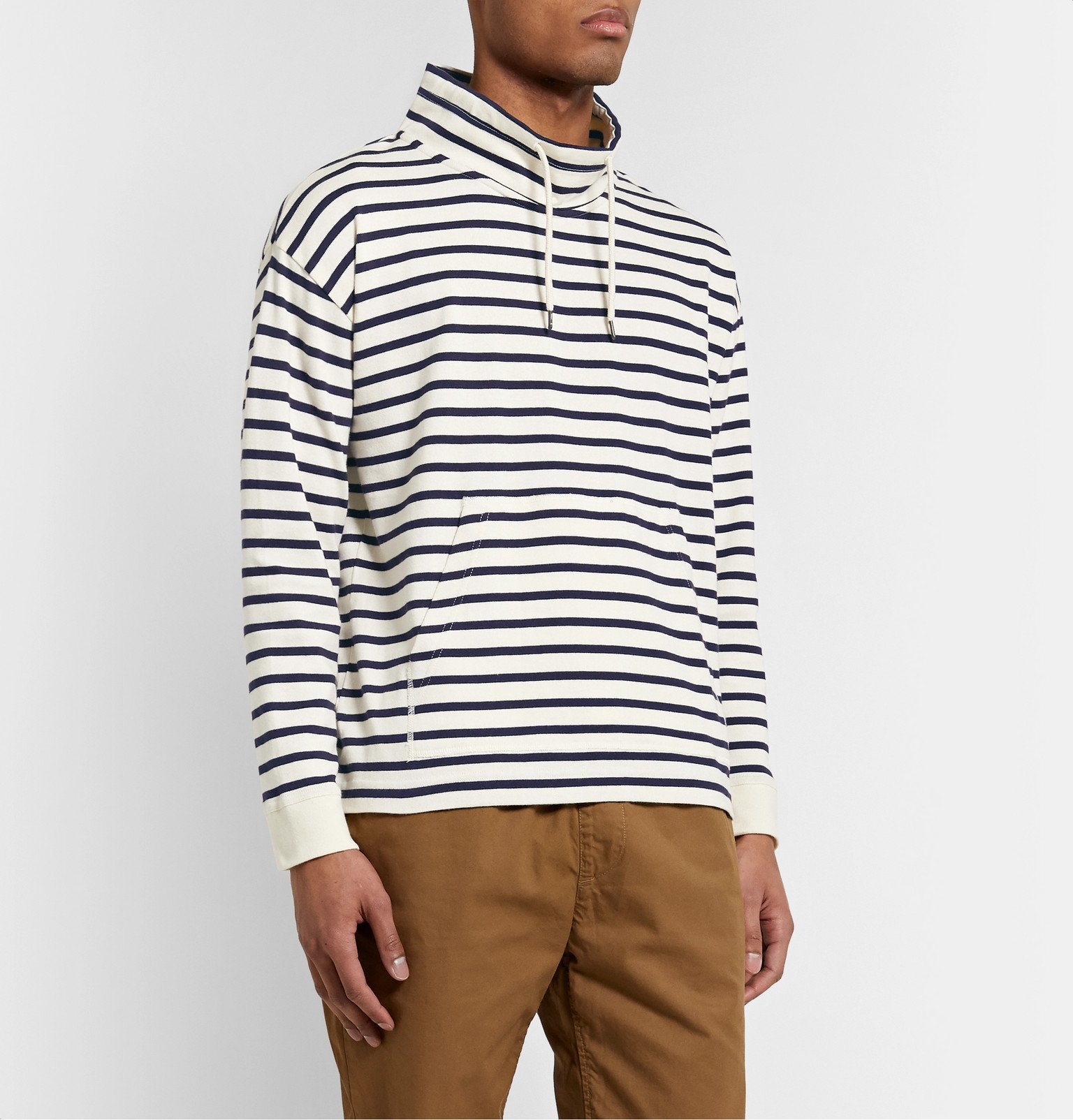 Download Armor Lux - Striped Mock-Neck Cotton-Jersey Sweatshirt ...