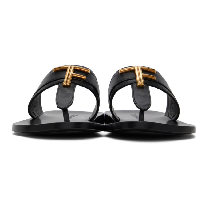 TOM FORD Black Brighton TF Flip Flops TOM FORD