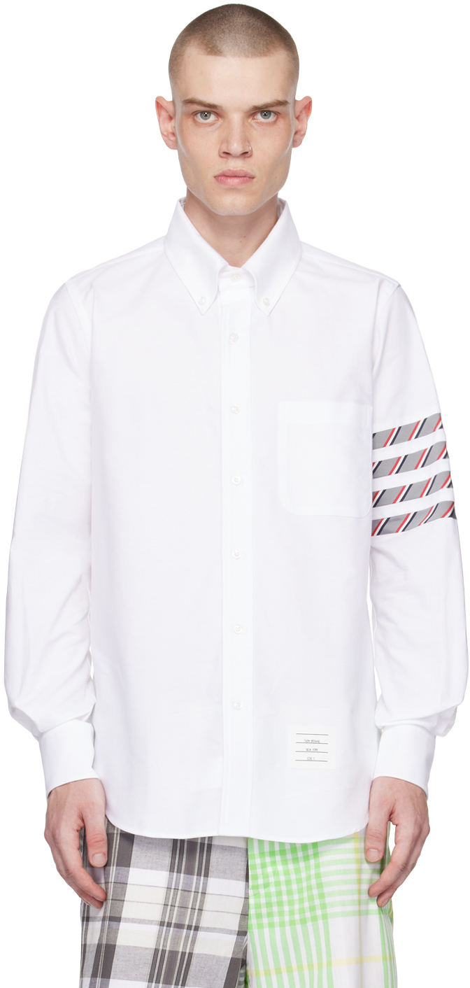 Thom Browne White 4-Bar Shirt Thom Browne
