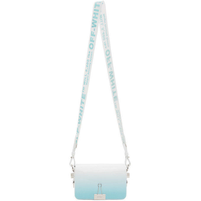 blue and white off white bag