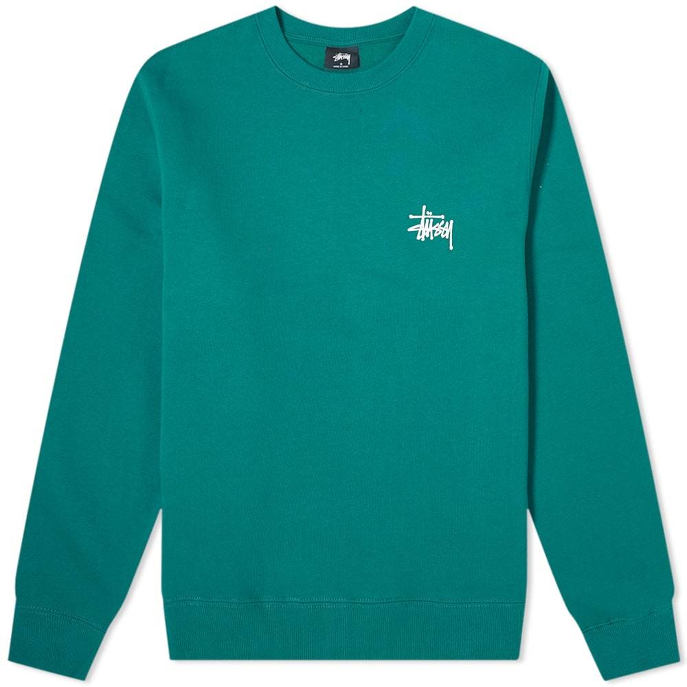 Stussy Basic Crew Sweat Green Stussy