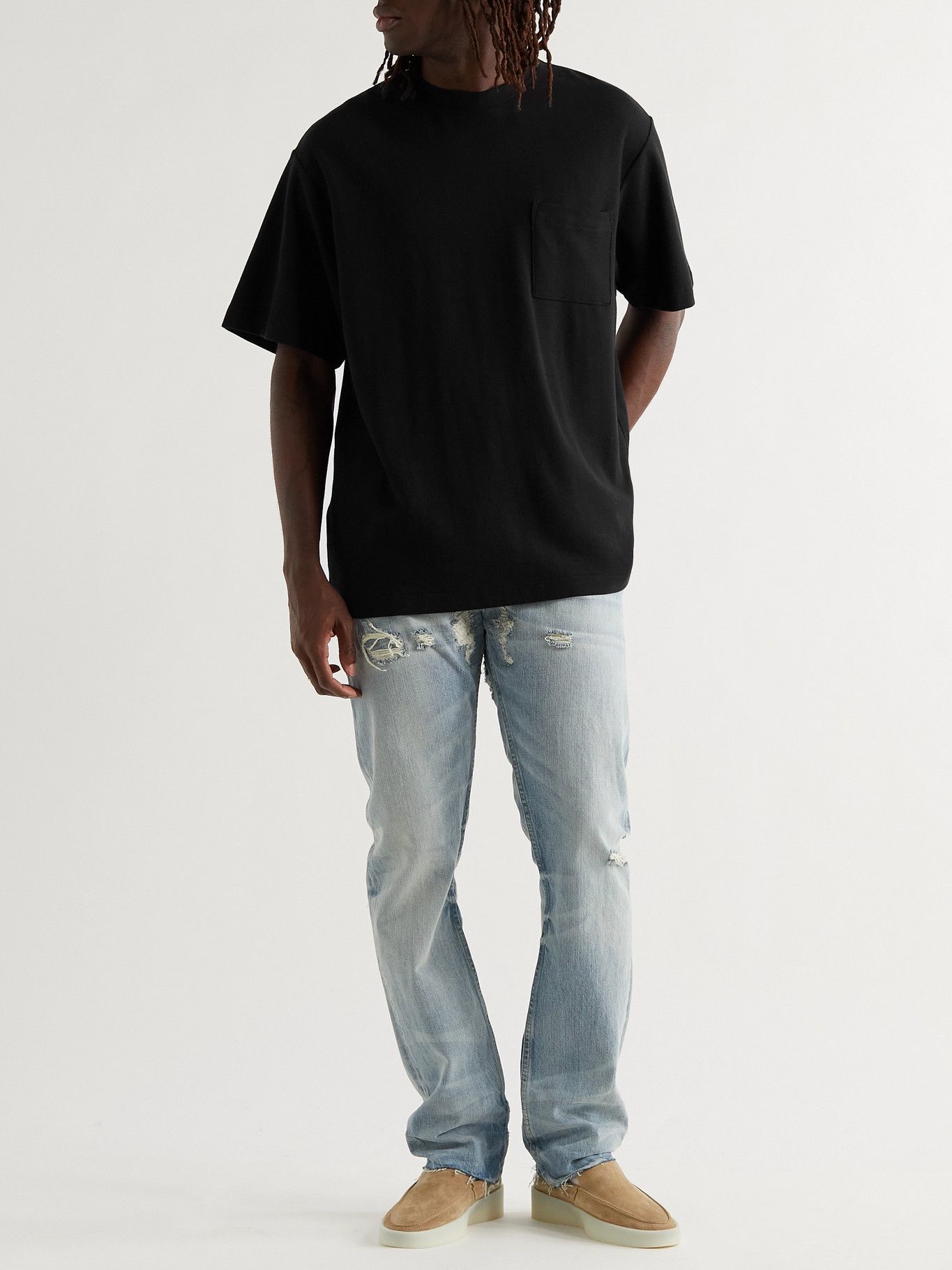 God - Cotton-Piqué T-Shirt - Black 