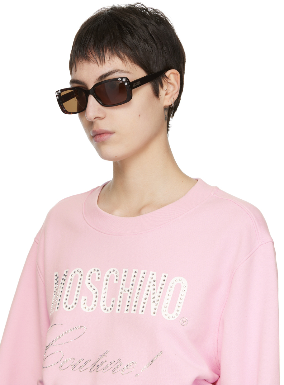 moschino tortoiseshell square sunglasses