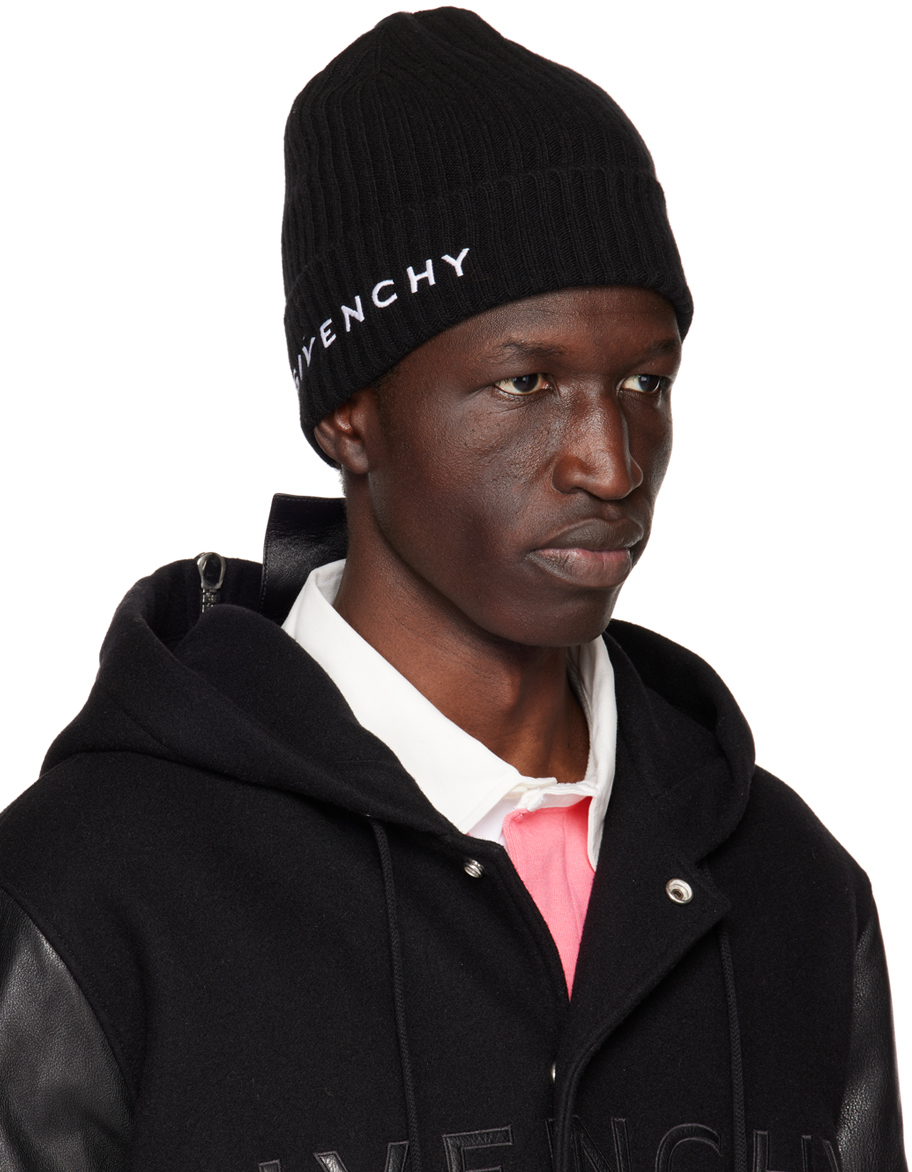 Givenchy Black Embroidered Beanie Givenchy