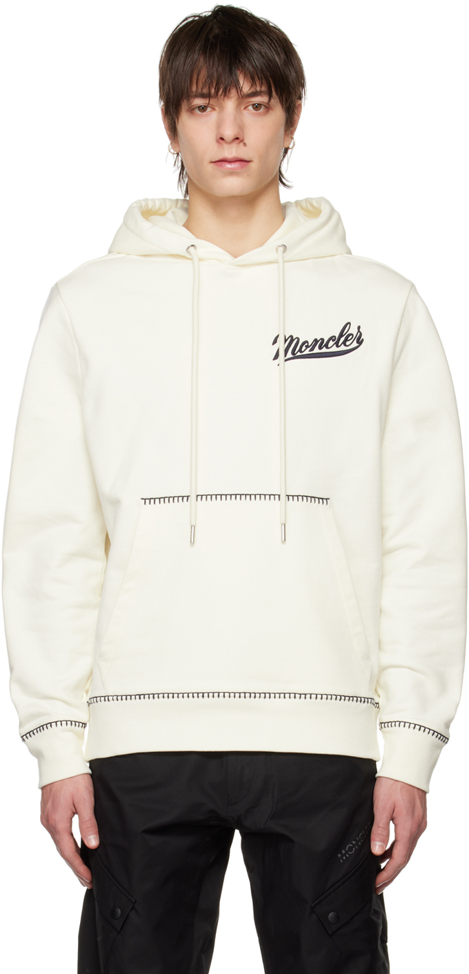 Moncler Off-White Embroidered Hoodie Moncler