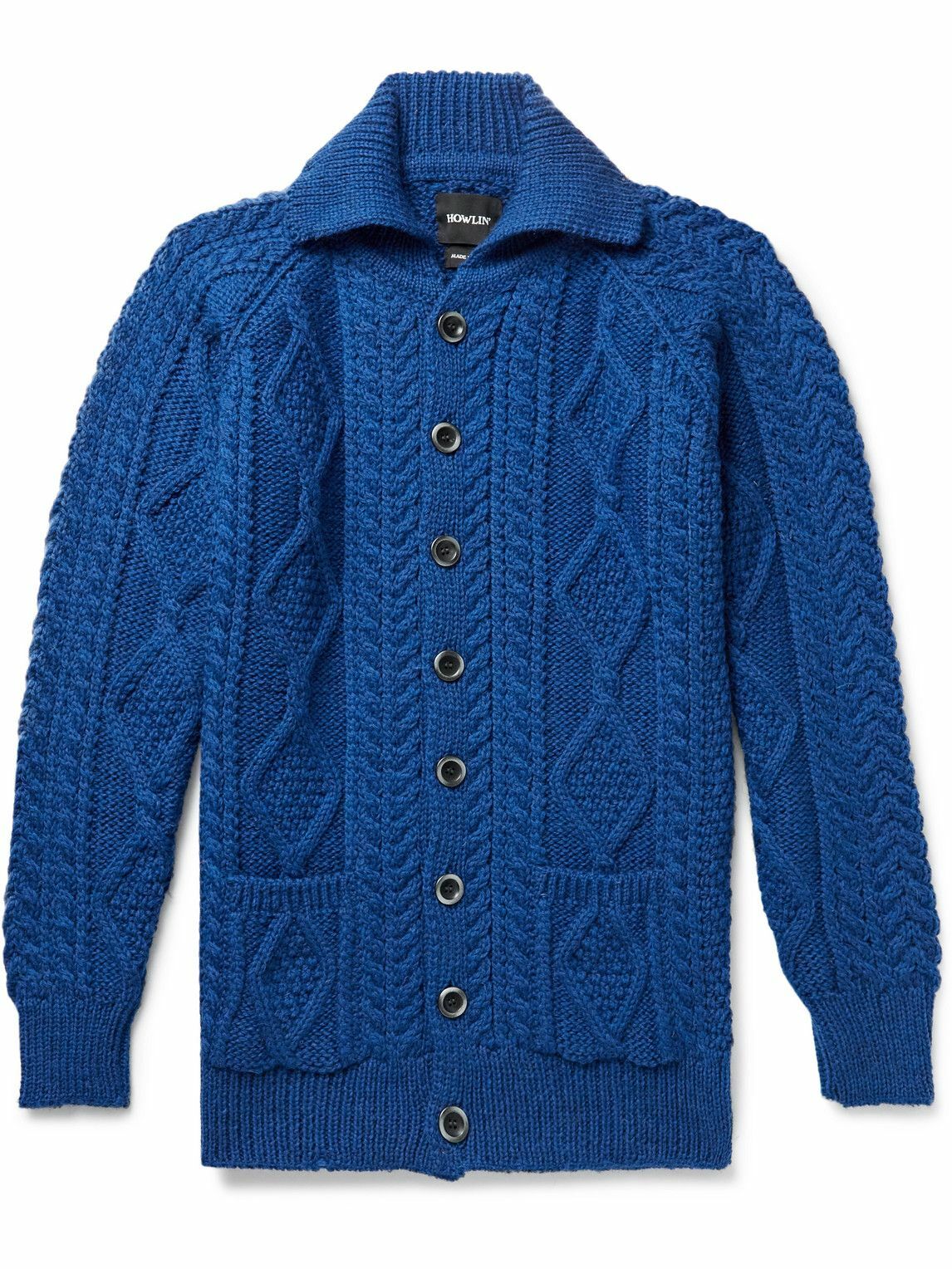 Howlin' - A Winter Affair Cable-Knit Wool Cardigan - Blue Howlin' by ...