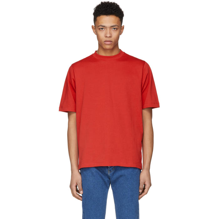 red helmut lang shirt