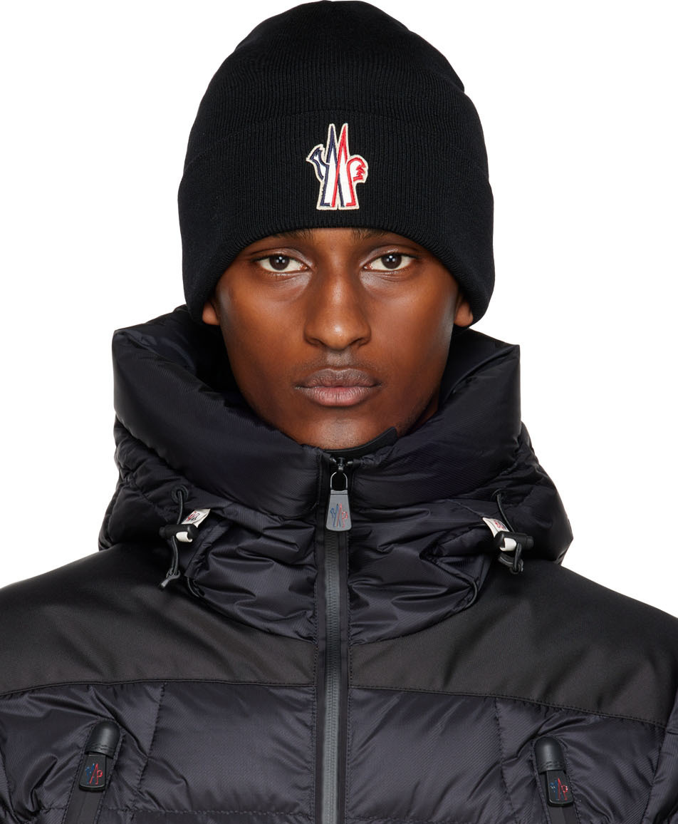 Moncler Grenoble Black Patch Beanie Moncler Grenoble