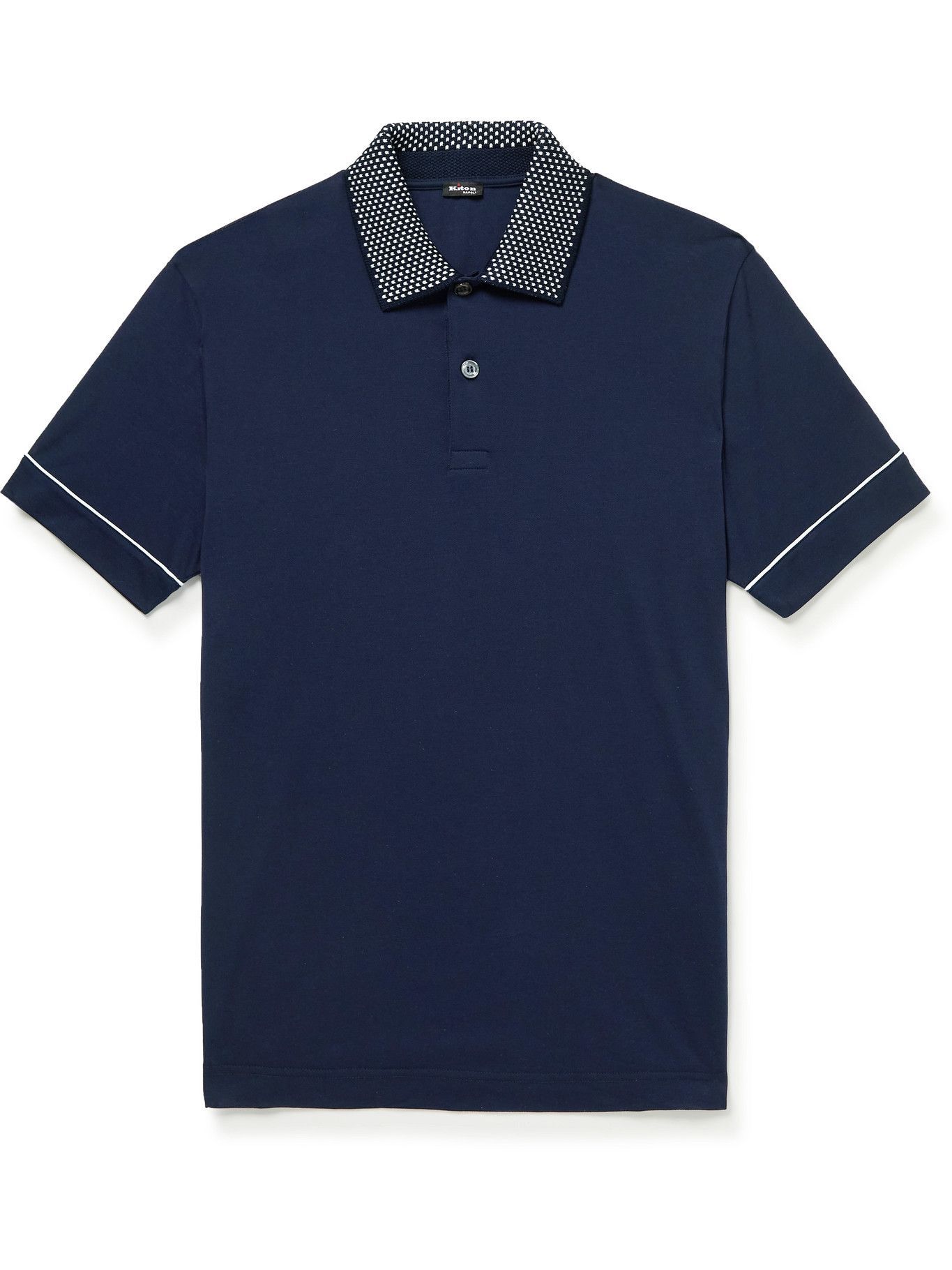 Kiton - Cotton-Piqué Polo Shirt - Blue Kiton