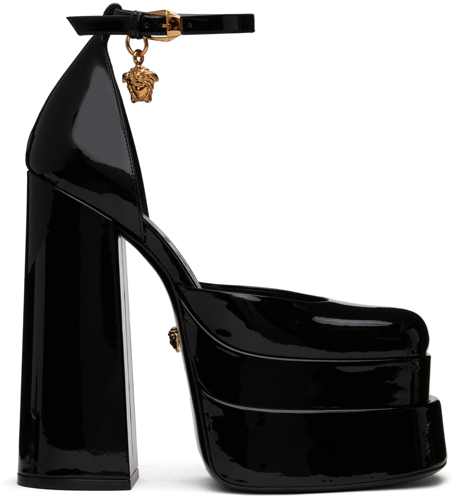 Versace Black Aevitas Heels Versace