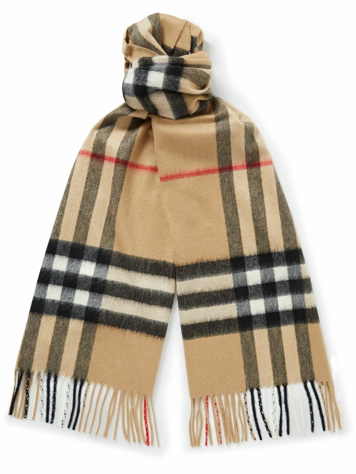 Photo: Burberry - Fringed Checked Cashmere Scarf