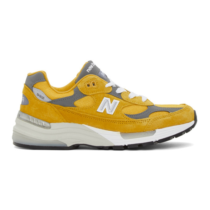 new balance 992 burgundy yellow