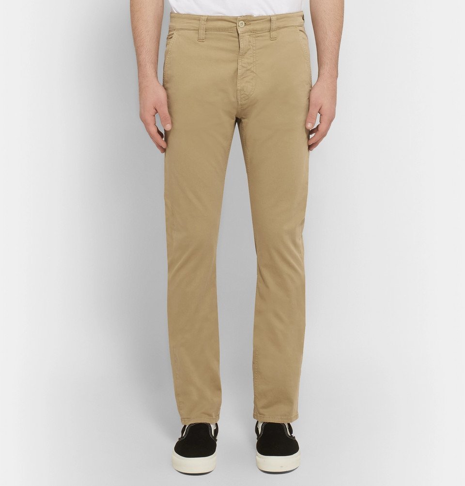 Nudie Jeans - Slim Adam Garment-Dyed Stretch-Cotton Twill Trousers ...