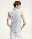 Brooks Brothers Women's Fitted Non-Iron Stretch Supima Cotton Sleeveless Striped Shirt | Blue