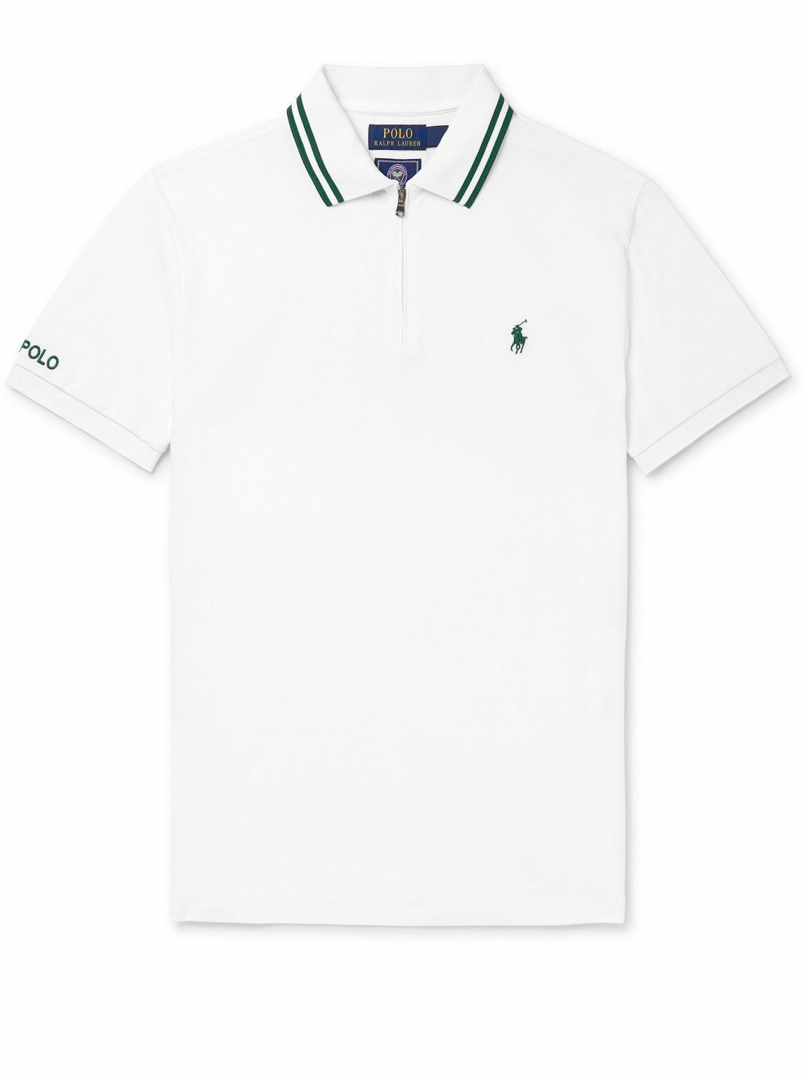 Polo Ralph Lauren - Wimbledon Logo-Embroidered Cotton-Blend Piqué Polo Shirt - White