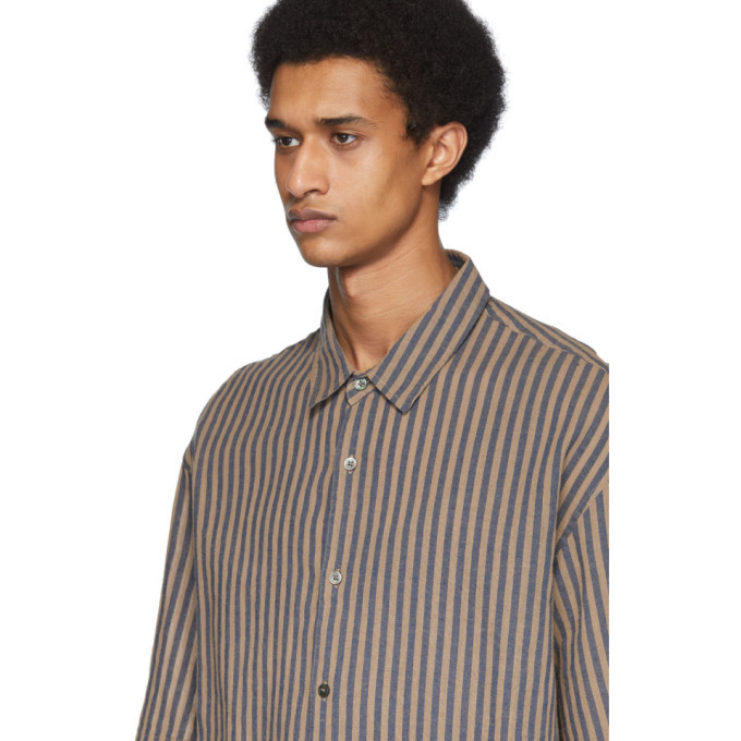 Brown Linen The Striped Shirt Robert Geller