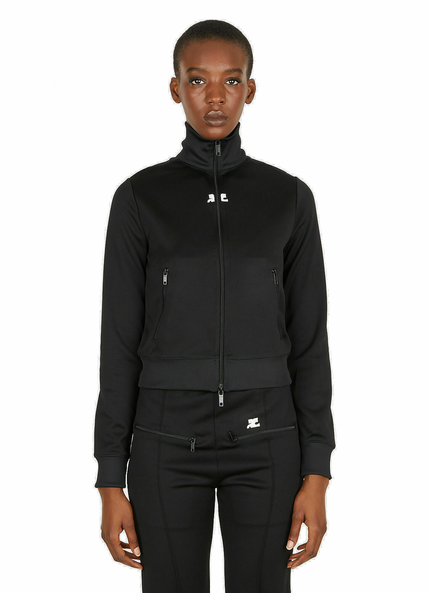 Interlock Track Jacket in Black Courreges