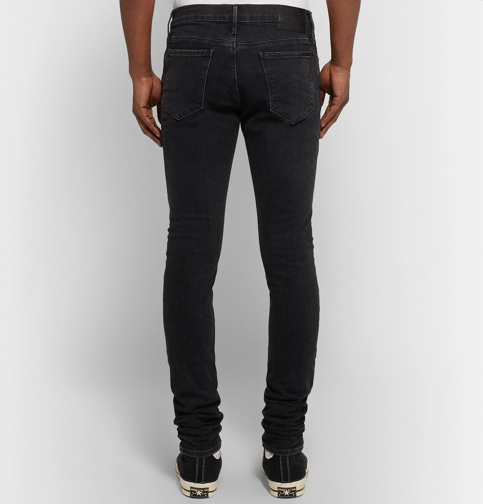 RtA - Skinny-Fit Paint-Splattered Stretch-Denim Jeans - Black RtA