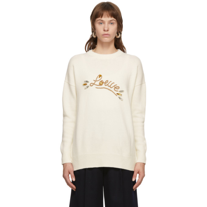 white embellished sweater