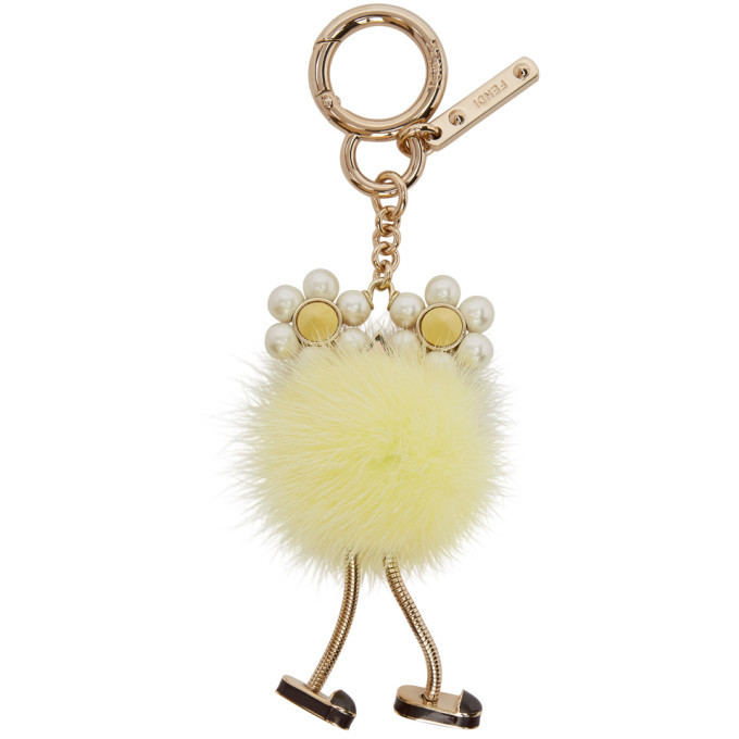 Fendi Yellow Pearl and Fur Chick Charm 