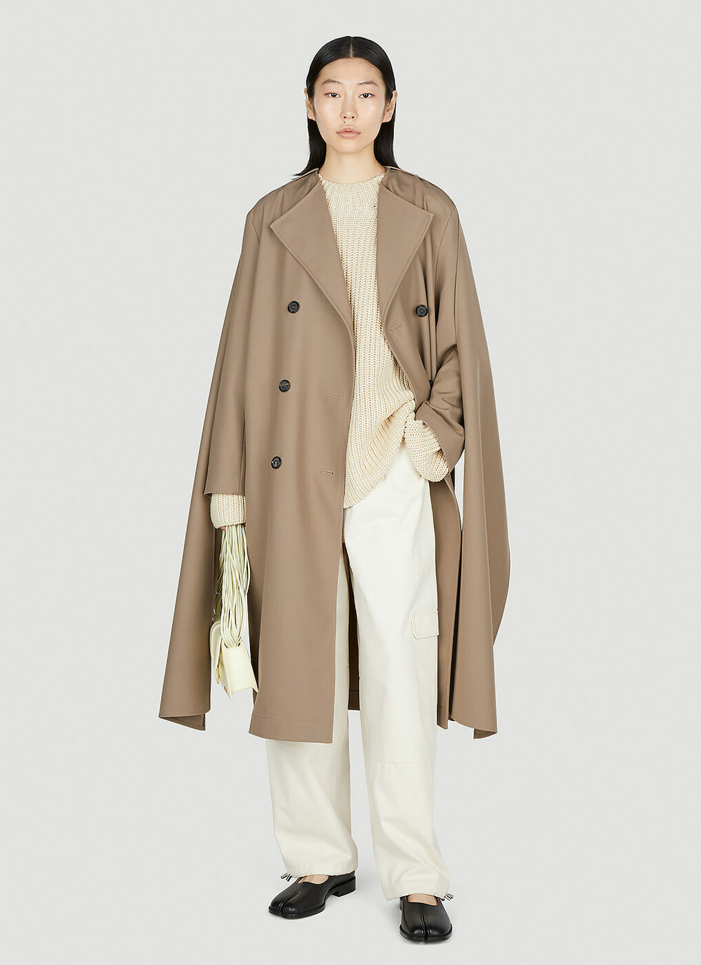TOTEME - Double Breasted Scarf Trench Coat in Brown Toteme