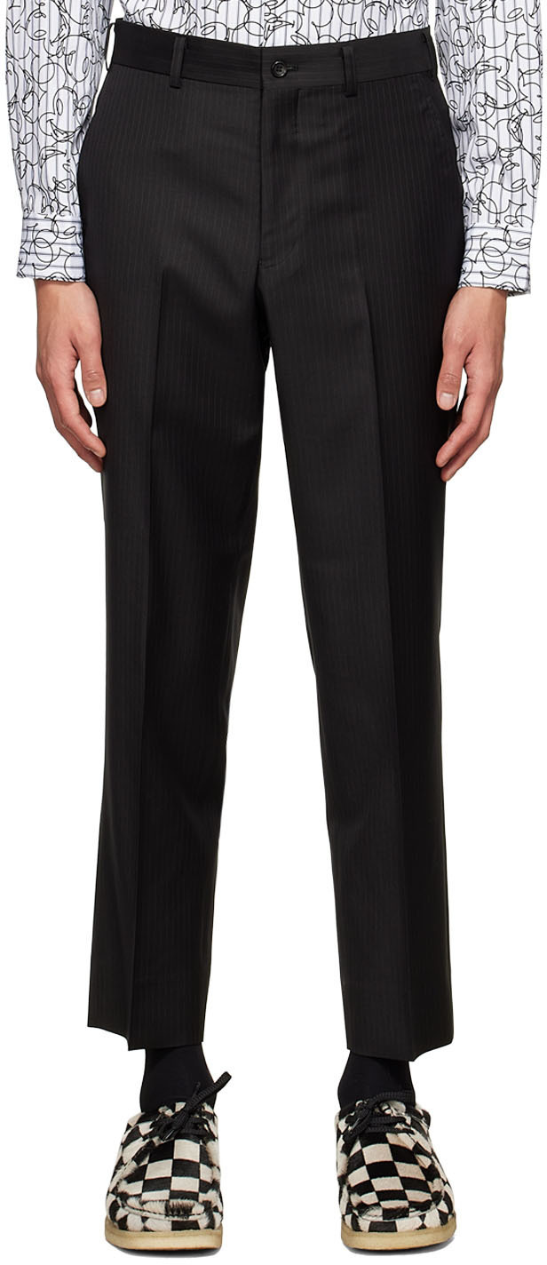 Comme des Garçons Homme Black Pinstripe Trousers Comme des Garcons ...