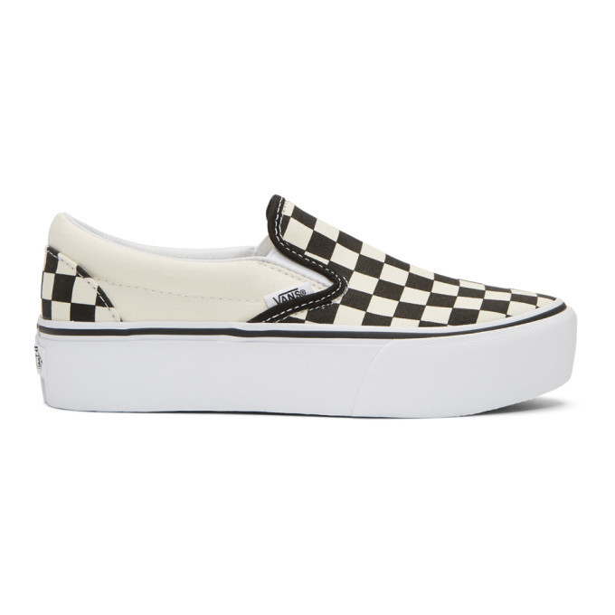 vans platform slip on checkerboard