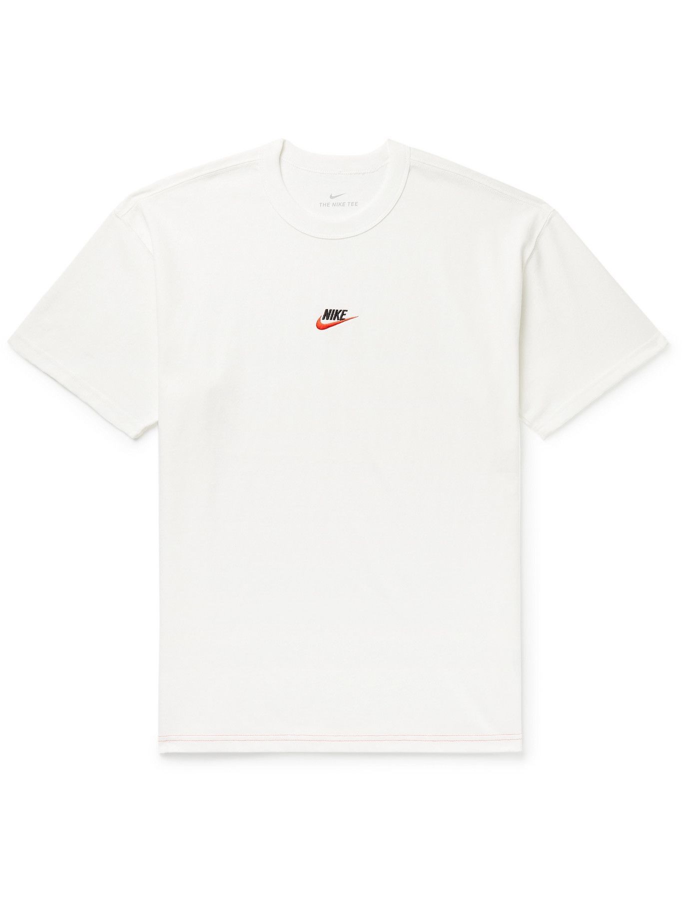 Nike - Logo-Embroidered Cotton-Jersey T-Shirt - White Nike